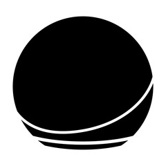 Round smart speaker virtual assistant flat vector icon for apps and websites
