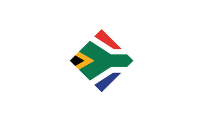 South Africa flag diamond vector illustration