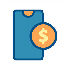 smartphone icon vector. smartphone with money icon .flat design style icon vector concept