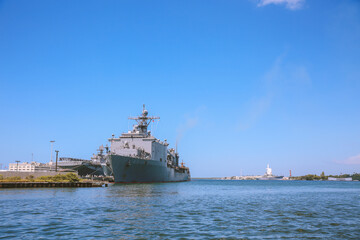 
Warship at Pearl Harbor, Oahu, Hawaii