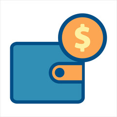 wallet icon vector. wallet with money icon .flat design style icon vector concept