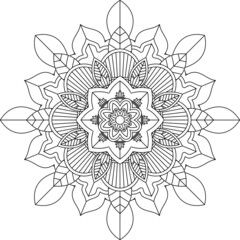 Easy Mandala coloring book simple and basic for beginners, seniors and children. Set of Mehndi flower pattern for Henna drawing and tattoo. Decoration in ethnic oriental, Indian style.