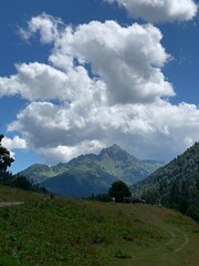 mountain landscape with clouds