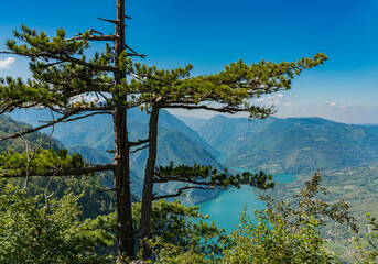 Fototapeta na wymiar Perucac lake and river Drina from Tara mountain in Serbia