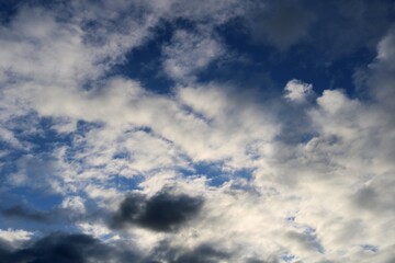 秋夕方の空　もやっと　薄暗い