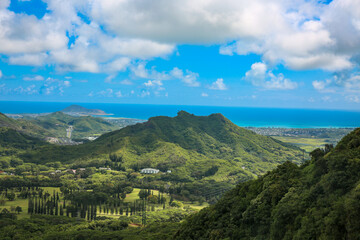 Beautiful scenery,Nuuanu Pali Lookout, Oahu, Hawaii
