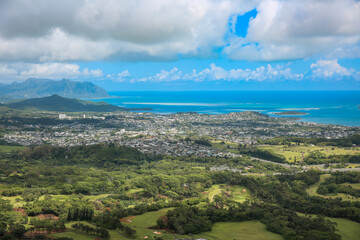 Fototapeta na wymiar Beautiful scenery,Nuuanu Pali Lookout, Oahu, Hawaii 