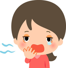 退屈そうにあくびをする若い女性