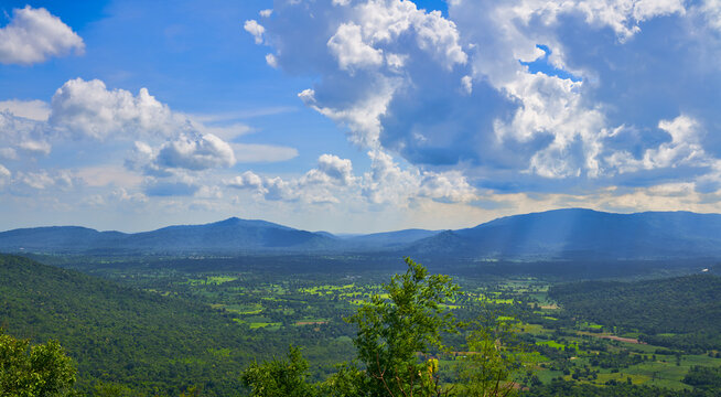 Pha kep tawan , wang num khiao aerial view blue sky