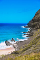 Oceanfront, Makapuu beach,East Honolulu coast, Oahu, Hawaii