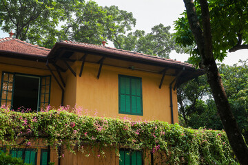 Fototapeta na wymiar The house in the grounds of the Presidential Palace, where Ho Chi Minh lived and worked from 1954 to 1958, Hanoi, Vietnam