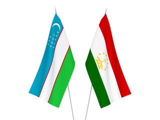 Uzbekistan and Tajikistan flags