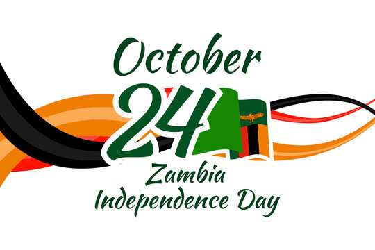 October 24, Independence Day of Zambia vector illustration. Suitable for greeting card, poster and banner.