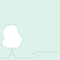 Winter background, tree with snow vector illustration