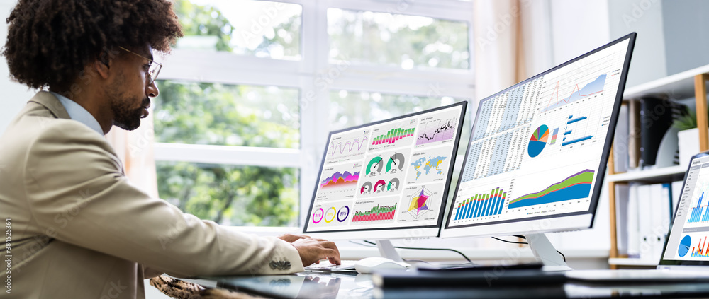 Poster Business Data Analyst Using Computer