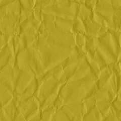 Yellow vintage and old looking crumpled paper background. Retro cardboard texture. Grunge paper for drawing. Ancient book page. Present wrapping.