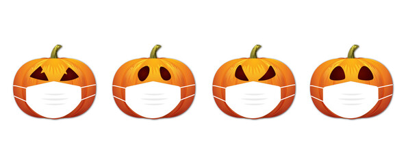 Halloween 2020, Pumpkin with Face Mask