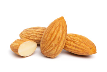 Almonds isolated on white background