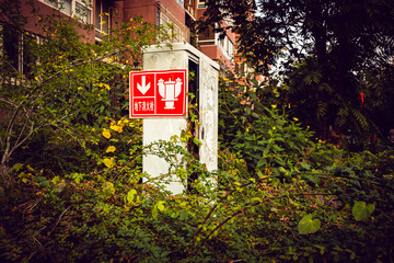fire hydrant sign on a street