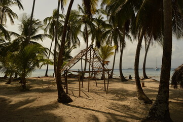 Sailing around the paradise islands and beaches of San Blas (Kuna Yala) in the Caribbean, Panama