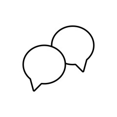 Two speech bubbles icon icon thin line for web and mobile, modern minimalistic flat design.