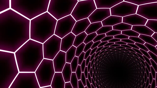 Zooming Flying Flight Down Through Hex Networking Network Tunnel