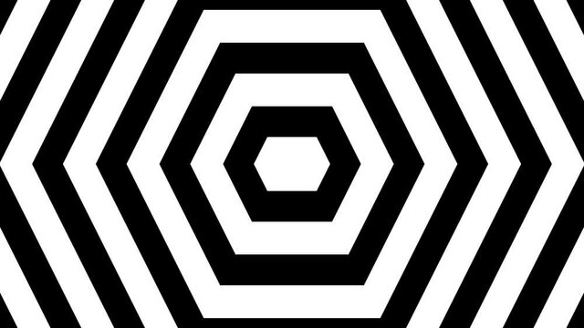 Hexagon Pattern Bouncing Into and Away From Viewer Mask