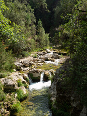 Views of routes for hickers of the Borosa river in the Cazorla Natural Park Jaen, Spain