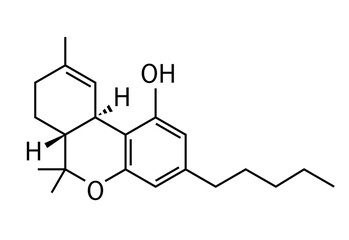 THC or cannabis molecule chemical structure
