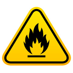 Triangular fire warning sign