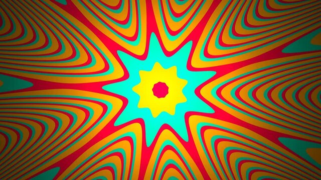 Cool Retro 70s Style Yellow Blue Star Formed Repeating Pattern