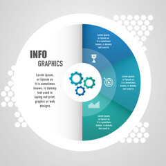 Infographics design vector and business icons with 3 options in circle shape