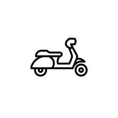 scooter icon with line or outline style. vehicle or transport icon stock