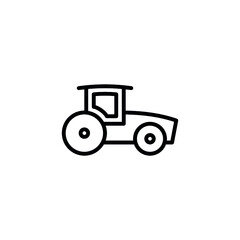 tractor icon with line or outline style. vehicle or transport icon stock