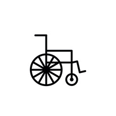 Fototapeta na wymiar wheelchair icon with line or outline style. vehicle or transport icon stock