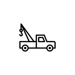 Fototapeta na wymiar tow truck icon with line or outline style. vehicle or transport icon stock