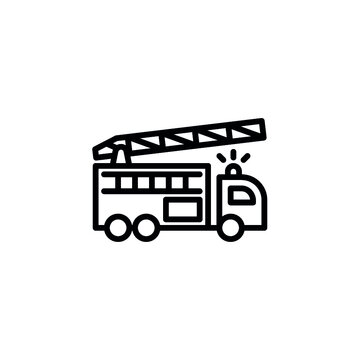 recommend clip art: fire engine icon with line or outline style. vehicle or transport icon stock
