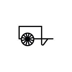 cart icon in line style icon stock of transportation vehicles. coloring picture for children game.