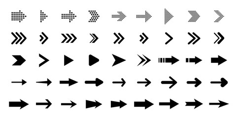 Set of arrows black icons. Collection arrows. Arrow icon. Black vector arrows. For website design.