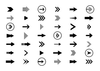 Big set of arrows. Black vector arrows. Arrow icon. For website design.