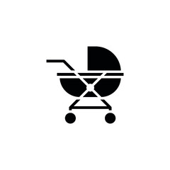 baby carriage icon solid. vehicle and transportation icon stock. vector illustration