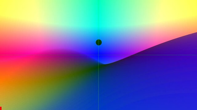 Ball Bouncing Inside Abstract Neon Multicolored Landscape Fantasy