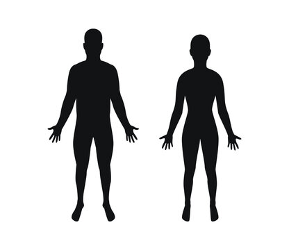 Human body. Male and female body silhouette. Man and woman symbol.