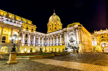 Fototapeta na wymiar Royal Castle of Budapest at night, Hungary