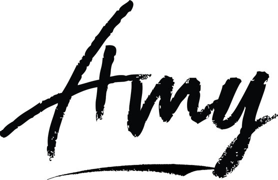 Amy-Female name Modern Brush Calligraphy on White Background