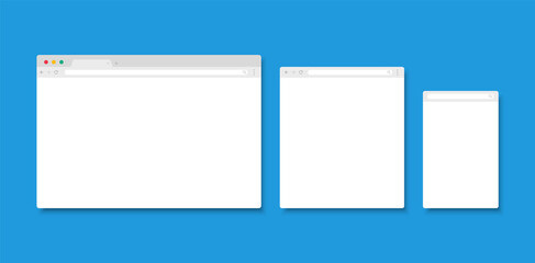Browser window for different devices. Internet page mockup. Template web window. © TMvectorart