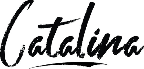Catalin-Female name Modern Brush Calligraphy on White Background