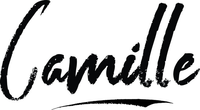 Camille-Female name Modern Brush Calligraphy on White Background
