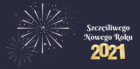Szczęśliwego Nowego Roku życzenia z tekstem 2021 - obrazy, fototapety, plakaty
