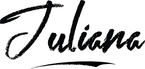 Juliana-Female name Brush Calligraphy on White Background